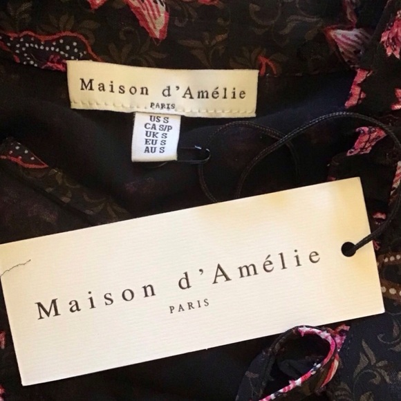 Maison d’ Amelie Paris Floral Printed Blouse (NWT) (Size: Small) - Picture 6 of 6